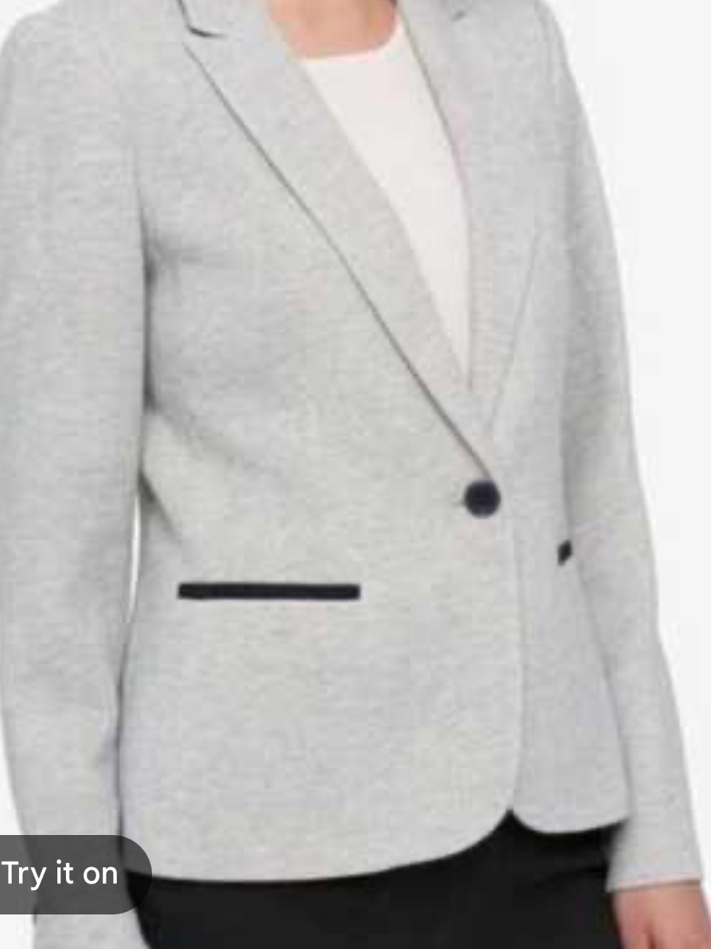 Tommy Hilfiger Light Gray Blazer with Black Trim